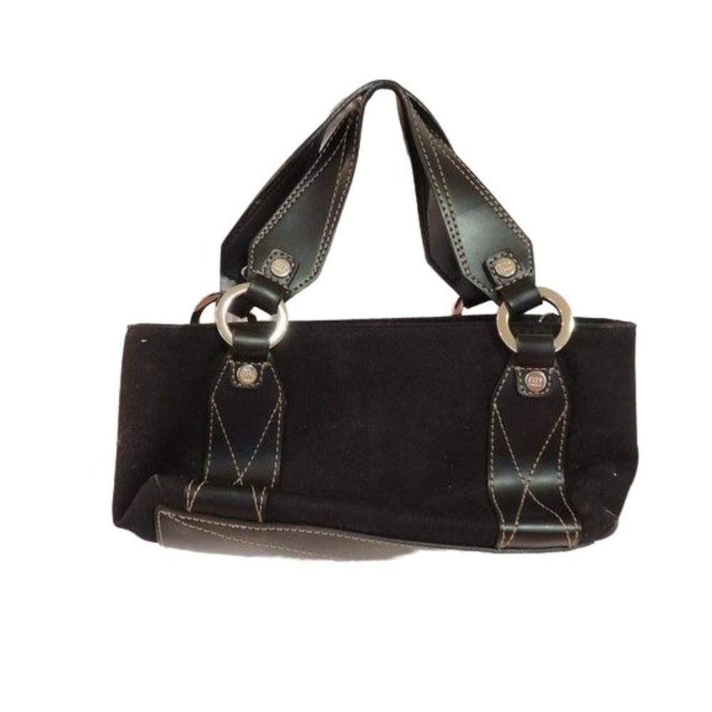 DKNY Black Mini Shoulder Bag with Leather Trim